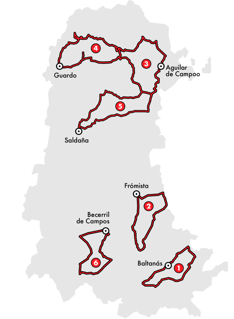 Mapa de todas las etapas - Palencia Cyclope Road Racing Series